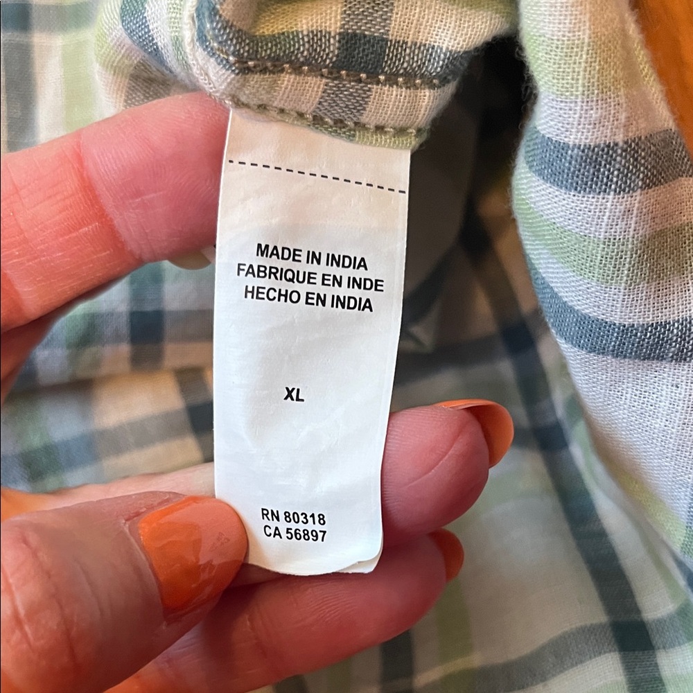 Like new Lucky Brand Men's Casual Plaid Shirt in Blue and Green - Picture 11 of 16